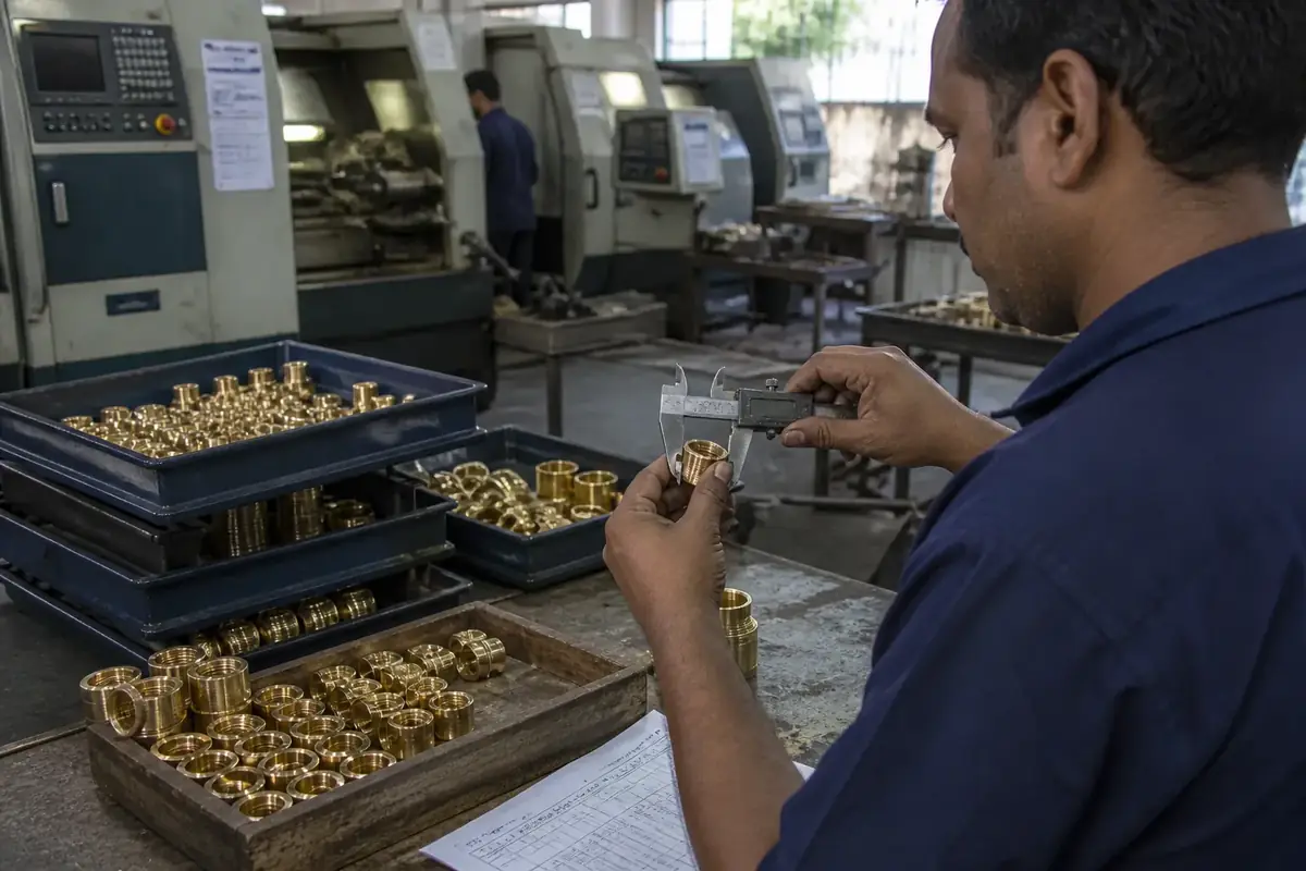 Precision brass bushings, moulding inserts, and collars from CNC turning