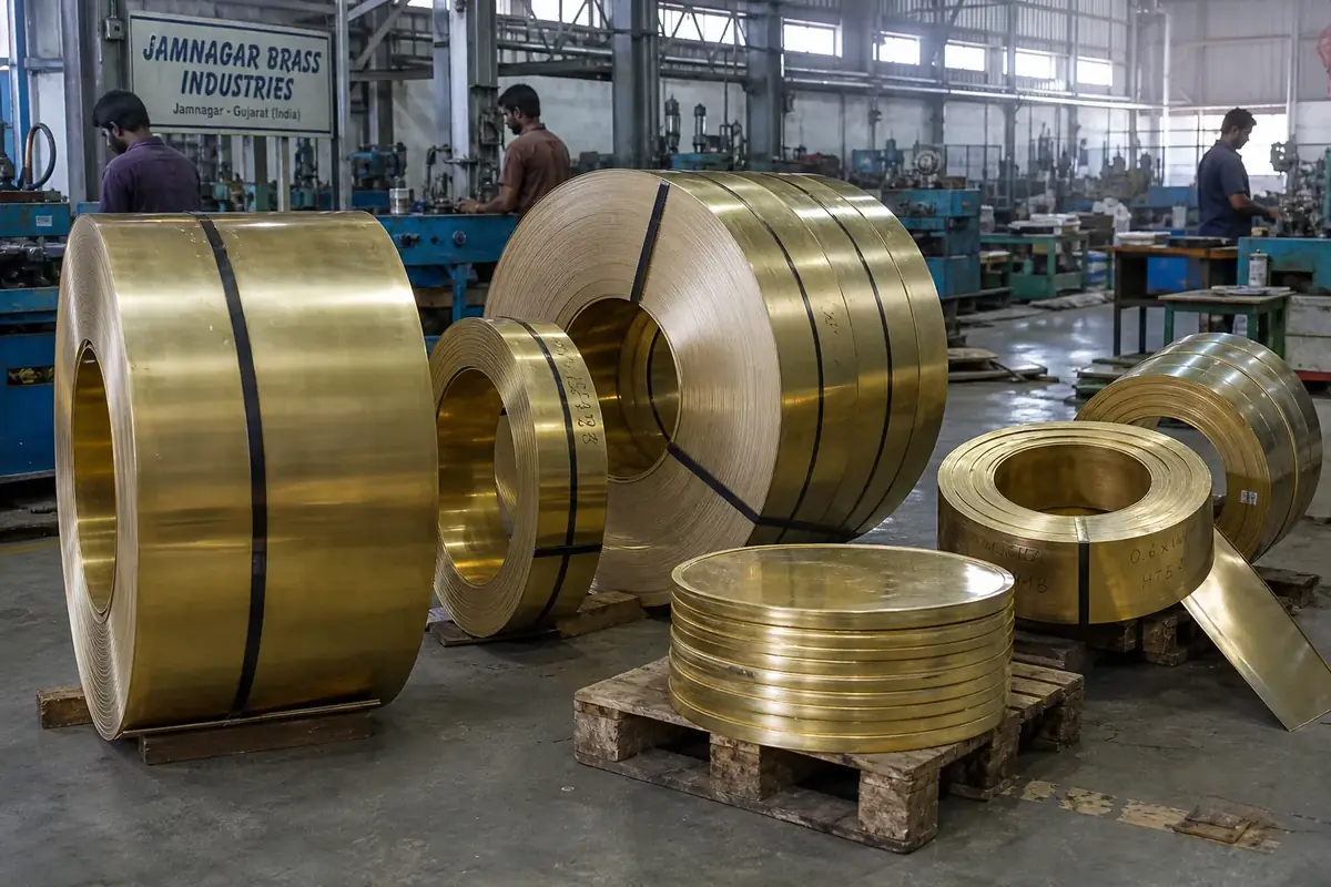 Rolled brass sheets, plates, and coiled strips ready for fabrication