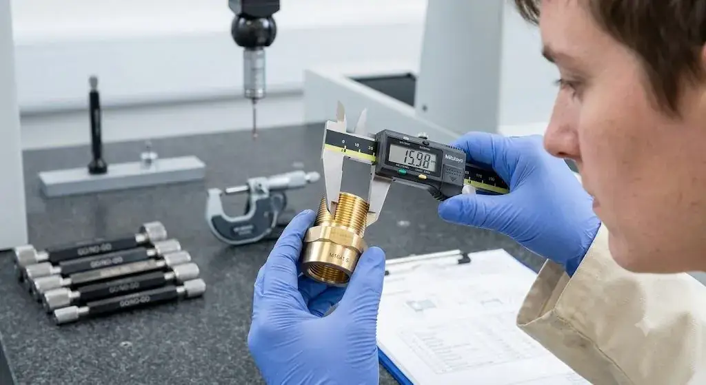 Dimensional inspection of turned brass components using digital micrometer