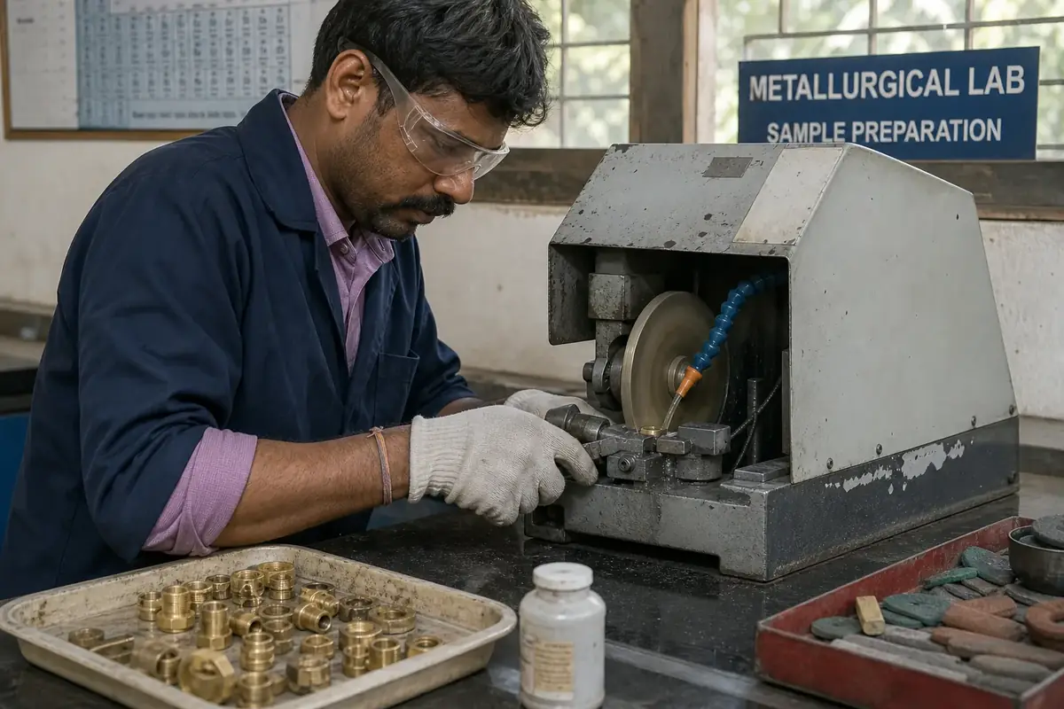 Laboratory sample preparation for brass alloy chemistry verification