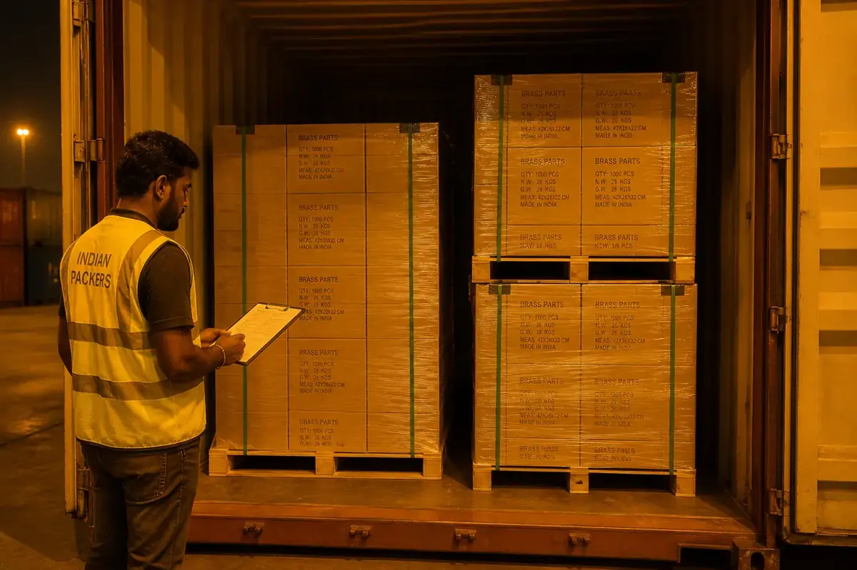 Pre-shipment inspection of export brass components with checklist and gauges